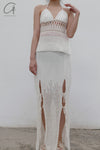SWAYING/KNIT Japanese paper furry maxi skirt SW22SSB22 white